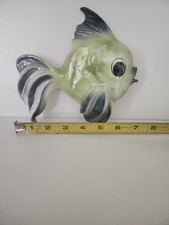 VINTAGE CERAMICRAFT FISH WALL MCM TROPIC TREASURES GREEN picture