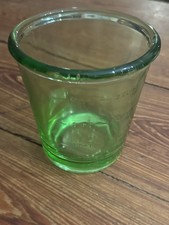 Antique 1930’s Depression Era Uranium Green Glass 3 Way D&B Measuring Cup picture