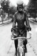1905 Woman In Motorcycling Clothing France 4x6 photo picture