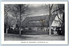 c1940 Litchfield Illinois IL Vintage Postcard House Sunshine View Front Building picture