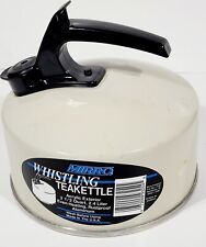 Vintage Mirro Calypso Whistling Teapot Tea Kettle 2 1/2 Qt Aluminum White USA  picture