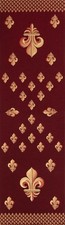 Royal Fleur de Lys French Table Runner Red Jacquard Woven Decor 68x18 picture