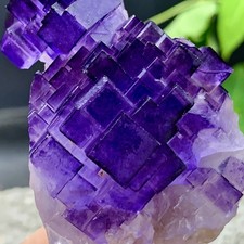 112G Natural purple, QR code fluorite, mineral specimen/Chinacrystal picture
