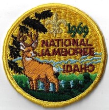 1969 National Boy Scout Jamboree Official Patch Idaho Clothback Yellow Bdr. picture
