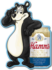 HAMM'S BEER SIGN BEAR BOTTLE BAR MANCAVE SHE SHED LABEL 11.5