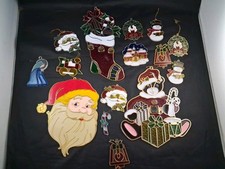 Vtg Lot Of 15 Plastic Suncatchers Stained Glass Style Christmas Decor *21FB picture