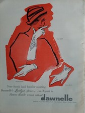 1957 womens Dawnelle gloves roulette glow Cameo Styles vintage fashion art ad picture