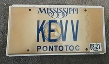 MISSISSIPPI VANITY (KEV) License Plate KEVV picture