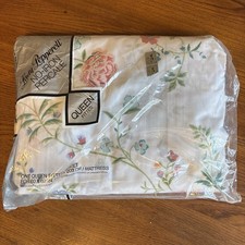 VINTAGE NOS Galleria by Lady Pepperell Spring Garden Queen Fitted Sheet picture