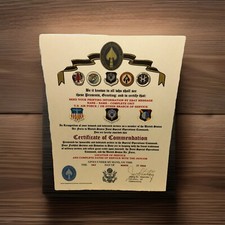 U.S.A.F. / U.S. JOINT SPECIAL OPERATIONS COMMAND - CERTIFICATE OF COMMENDATION picture