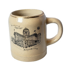 CHICAGO IL ILLINOIS BEER STEIN GERMANY POTTERY ANTIQUE SOUVENIR CUP picture