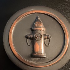 Vintage MH Valve FIRE HYDRANT Advertising Paperweight 2 3/4 inches diameter picture