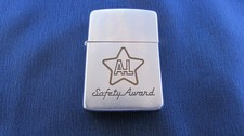 USED VINTAGE 1954-57 ALLEGHENY LUDLUM STEEL SAFETY AWARD ZIPPO LIGHTER picture