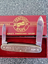 Utica USA Bicentennial knife 1988 brass advertising Siples Cutlery picture