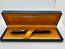 Waterman Gentleman Fountain Pen Burgundy Lacquer - 18K 750 Solid Gold Nib w Box picture