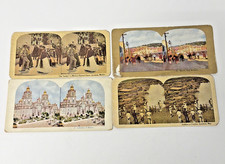 Lot Of 4 Antique Stereoscope Stereogram Stereoptic Cards Featuring Mexico Scenes picture