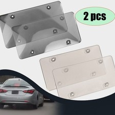 2PCS Waterproof License Plate Cover Bubble Lens Gray/Black Universal Car Truck picture