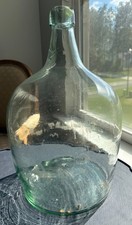 Vintage Green Glass Jug 15” Tall Demijohn Carboy Bottle Pickup S Georgia Antique picture