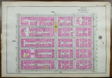 1916 MANHATTAN VALLEY Map NEW YORK CITY NY ~ Old Antique Original 16