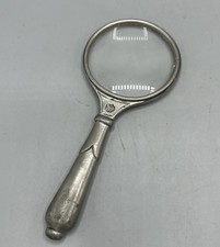Vintage MATCH Pewter Magnifying Glass Handmade In Italy 6 34 In Long G2U picture