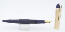 Eversharp Skyline Full-Size Navy Blue w/Gold Cap Fountain Pen - 1940s - Fine Nib picture