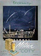 Meteor de Coty Perfume PARIS At NIGHT Out Of The Heavens To You 1951 Print Ad picture