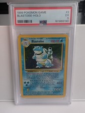 1999 Pokemon Base Set Blastoise Holo 2/102 PSA 5 EX WOTC Vintage Graded Card picture