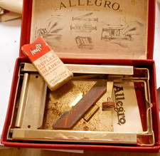 Vintage Allegro Model D Shaving Razor Blade Sharpener Kit Swiss Made with Box picture