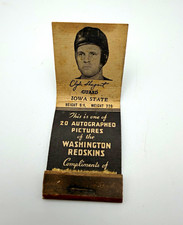 Vintage 1941 Washington Redskins NFL Matchbook Home Game Schedule Iowa State picture