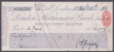 ALFRED LORD TENNYSON - AUTOGRAPHED SIGNED CHECK 12/04/1882 picture