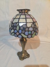 PartyLite Hydrangea P7790 Stained Glass Candle Lamp Tiffany Style 10.5