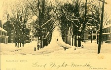 Calais Maine Postcard Avenue View Winter Snow c1905 Raphael Tuck Unposted picture