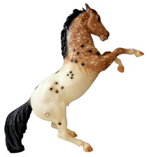 Leopold Breyer 1/500 Blue Ribbon Fighting Stallion Chestnut Roan 712285 VTG Clu picture