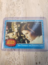 1977 Topps STAR WARS BLUE SEE-THREEPIO C-3PO AND PRINCESS LEIA #51 Ungraded picture