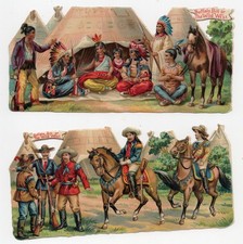BUFFALO BILL OR THE WILD WEST die cut paper scraps, Victorian-5 picture