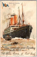 1911 Postcard Steamship Ship Hamburg Amerika Line SS Kaiserin Auguste Victoria picture