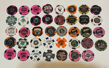 HARLEY DAVIDSON 39 POKER CHIP LOT - STURGIS, DEADWOOD, VARIOUS picture