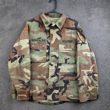 Vintage US Army 1st Cavalry Division Woodland Camo BDU Coat Medium Short Ripstop picture