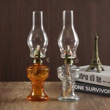 Vintage Glass Oil Lamp Indoor Hurricane Lantern Chamber Tabletop Home Decor Ligh picture