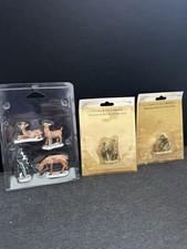 Currier & Ives Village Accessories Lot Deer Skaters Winter Figures 2002 New picture