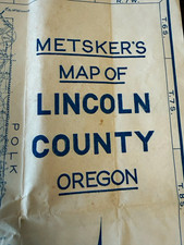 Vintage Metsker’s Map of Lincoln County Oregon Foldout Township Road Map picture