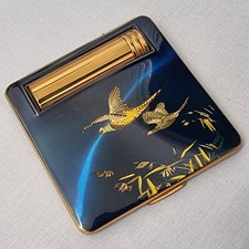 STUNNING VINTAGE  BRASS AND ENAMEL KIGU POWDER COMPACT picture