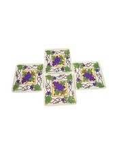 Bon Appetit Grapevine Pattern Cork Backed Coasters Set Of Four picture