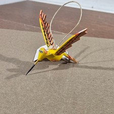 Navajo Christmas Ornament Handcrafted Wood Hummingbird Artist Monty Begaye picture