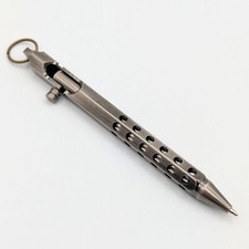 Bolt Action Ballpoint Pen Solid Brass EDC Six-edge Brushed Gunmetal - Great Gift picture