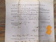 1850 Antique Warranty Deed: Asa Gunnison to Theodore Hill - Kittery Maine Marsh picture