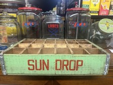 NICE VINTAGE SUNDROP BOTTLE CRATE GRANITE FALLS NC CHEERWINE CRUSH ORANGE SIGN picture