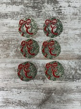 VTG Wm. A. Rogers Silverplate Christmas Wreath Oneida Coasters 1988 Set of 6 NIB picture