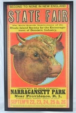 RARE FRAMED 1884 RHODE ISLAND SOCIETY OF ENCOURAGEMENT STATE FAIR BROADSIDE-24