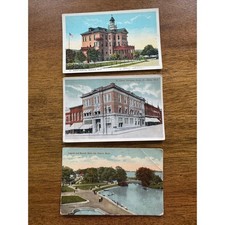 Antique Michigan Postcard Lot 3 Belle Isle Detroit Hancock St Johns Bank picture
